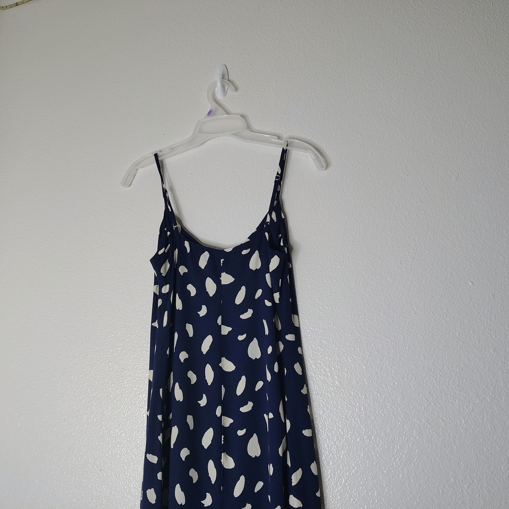 NWT Reformation Floral Maxi Dress Small Navy Pink Ruffle High Low READ Flaw - Picture 13 of 16